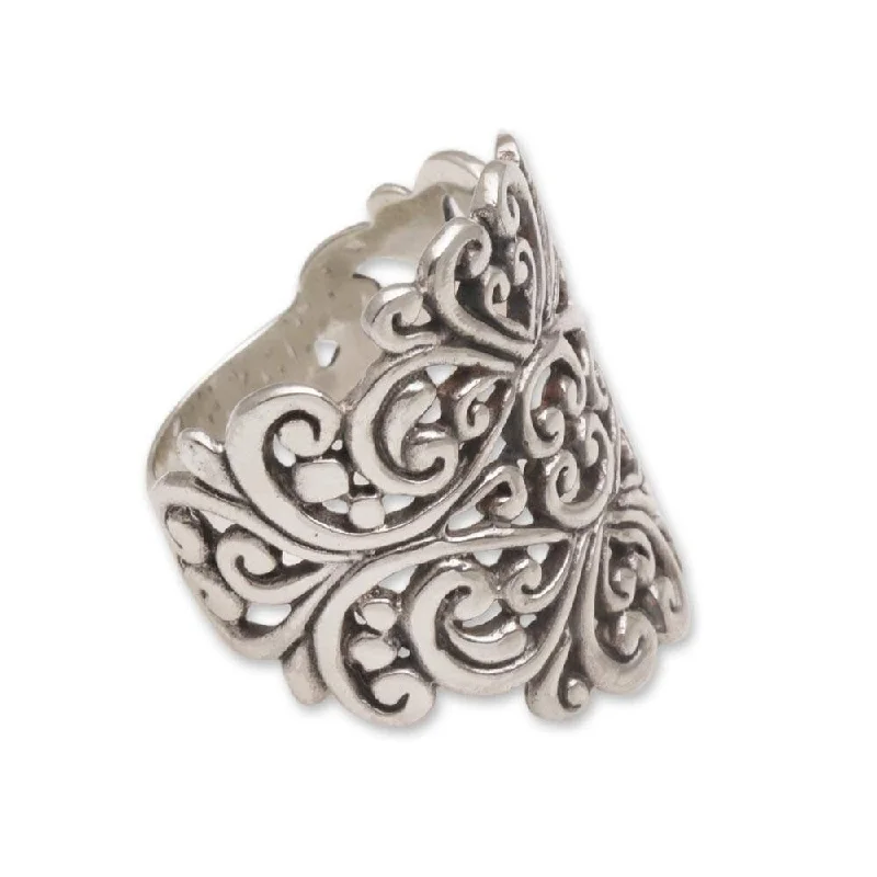 Handmade Sterling Silver Tangled in Love Ring (Indonesia)