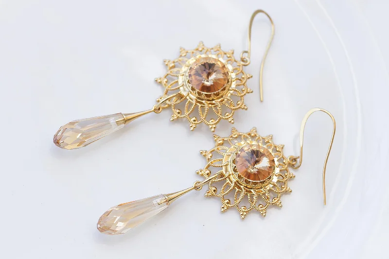 Blush and Champagne Earrings