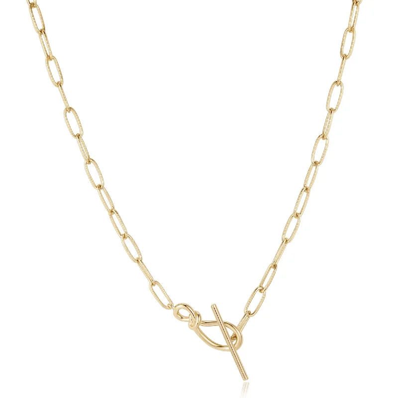 Knot Toggle & Paperclip Chain Necklace