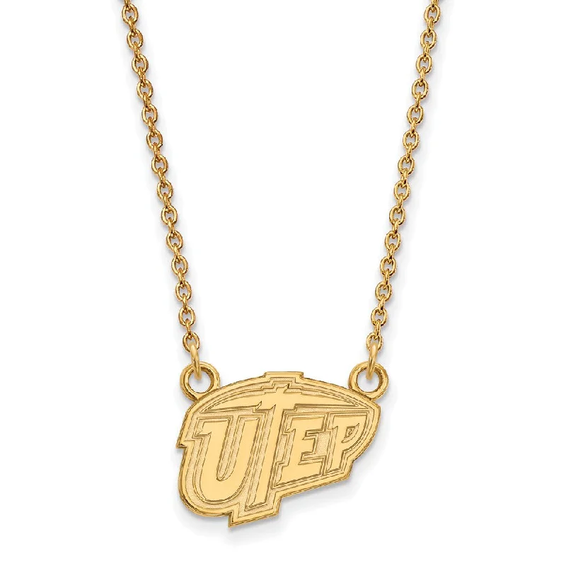 14k Gold Plated Silver U of Texas at El Paso Sm Pendant Necklace