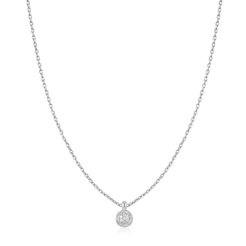 Sterling Silver Cubic Zirconia Cluster Sphere Necklace by Ania Haie