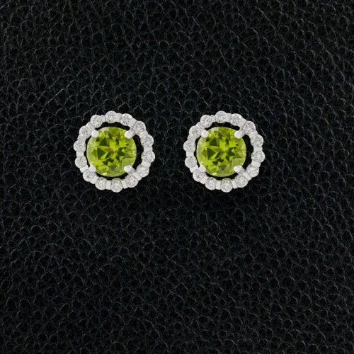 Peridot & Diamond Earrings