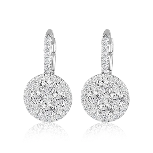 Diamond Dangle Circle Earrings