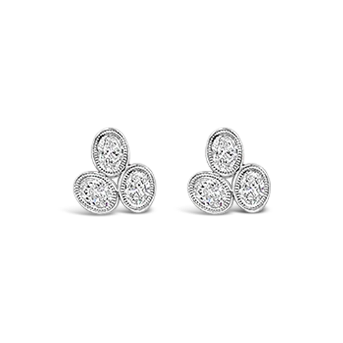 Triple Oval Diamond Earrings