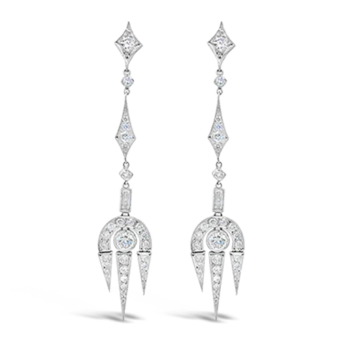 Diamond Dangle Estate Earrings