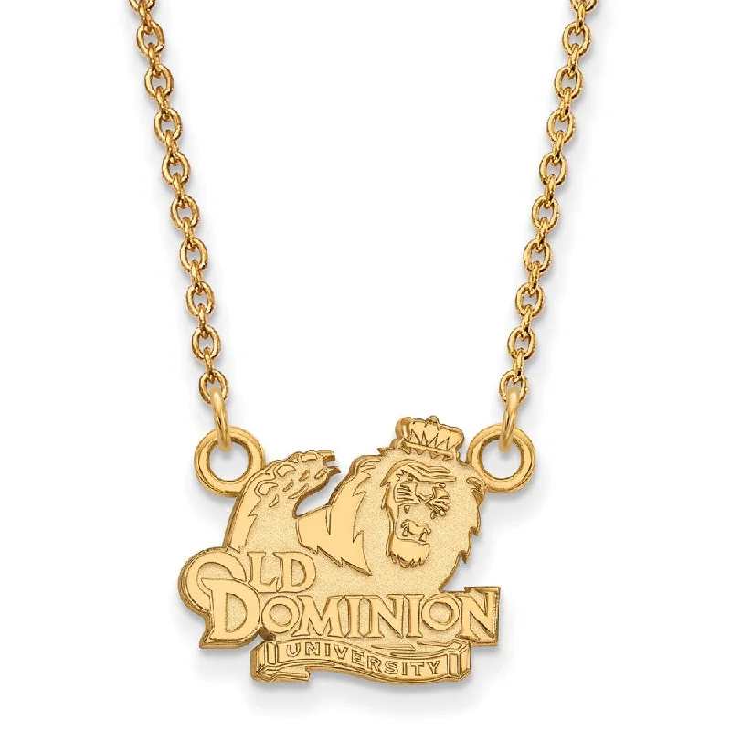 14k Gold Plated Silver Old Dominion U Small Pendant Necklace