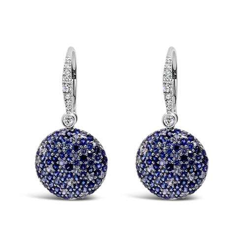 Sapphire & Diamond Dangle Disc Earrings