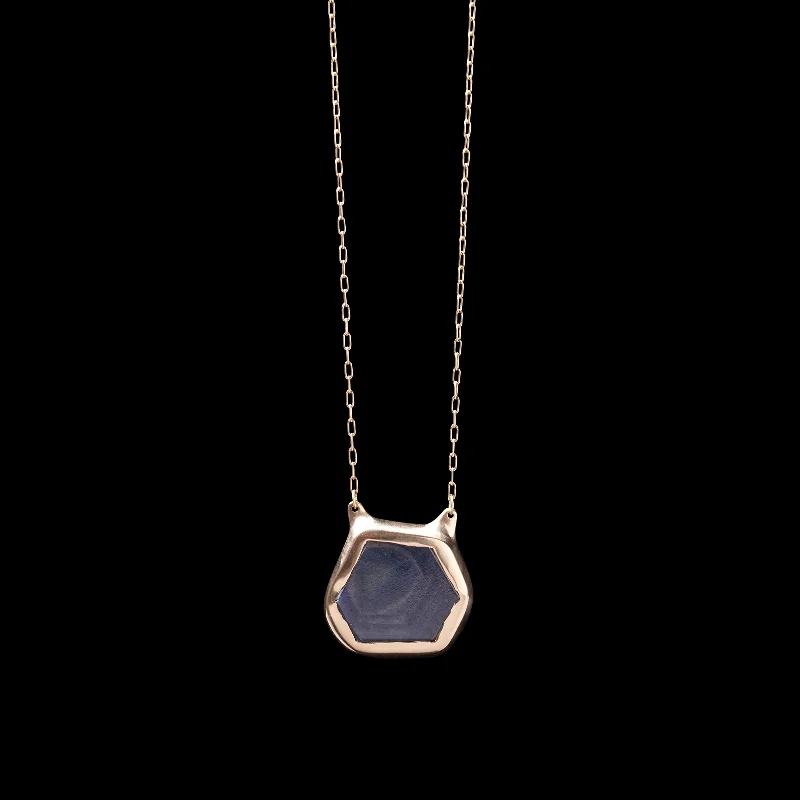 Sapphire  Kitten  Pendant Necklace