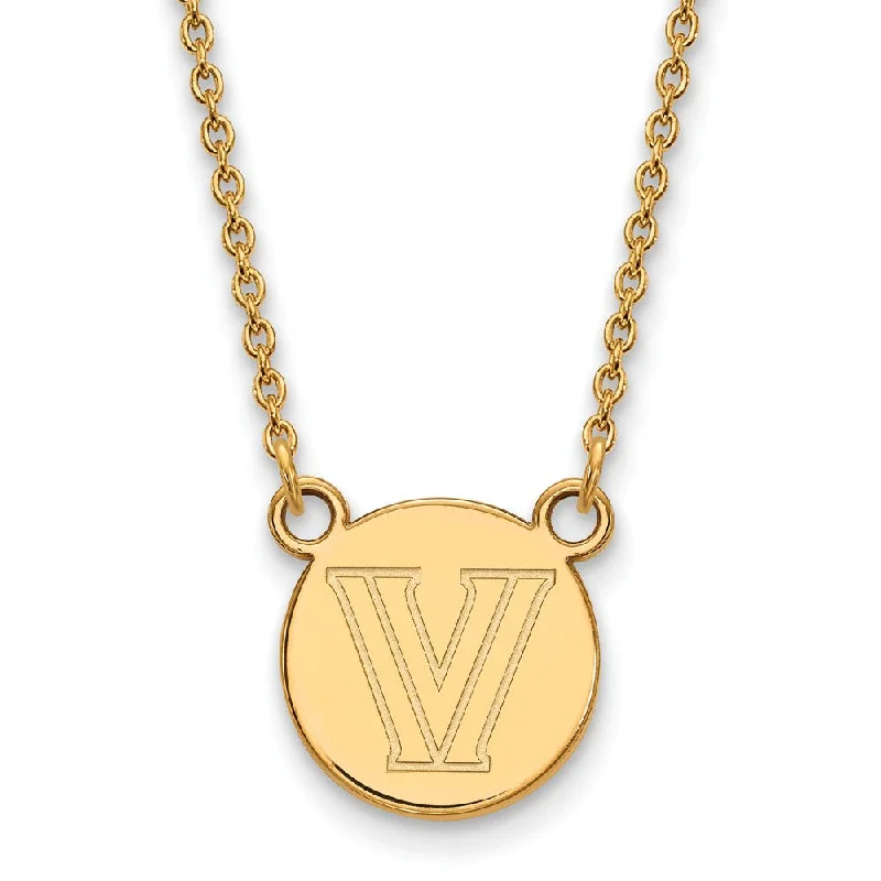 14k Gold Plated Silver Villanova U Small Disc Necklace