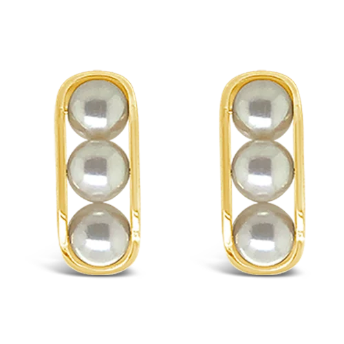 Triple Pearl Earrings