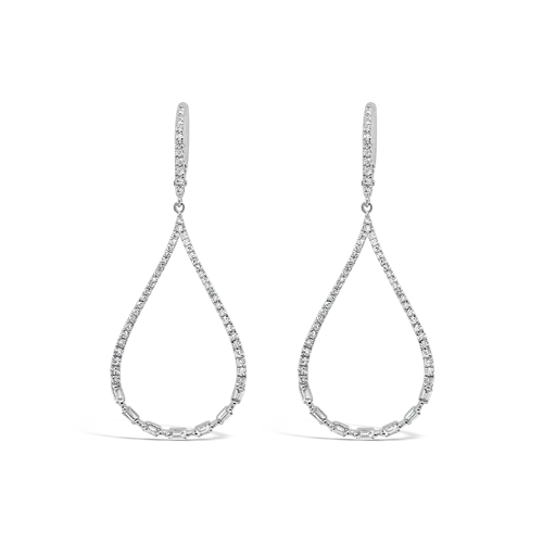 Diamond Teardrop Dangle Earrings