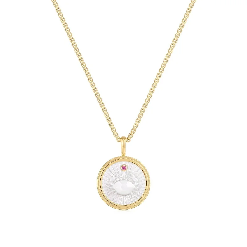 Zodiac Cancer Mother Of Pearl Necklace