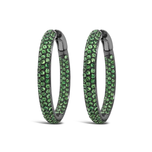 Tsavorite Hoop Earrings