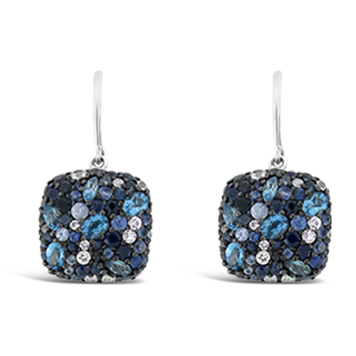 Blue Topaz & Blue Sapphire Earrings