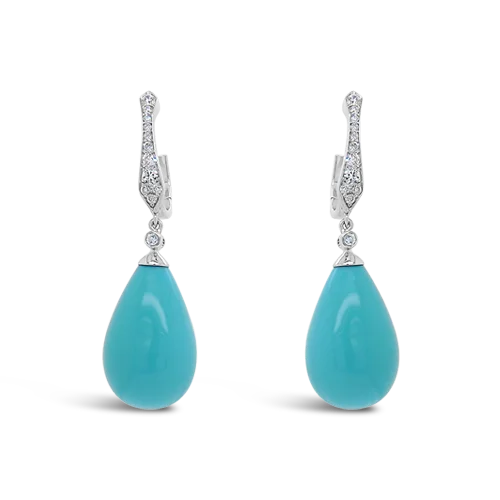 Turquoise & Diamond Earrings