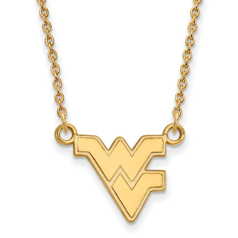 14k Yellow Gold West Virginia U Small Pendant Necklace