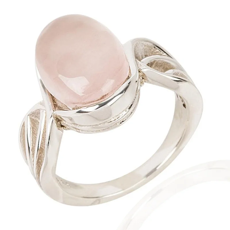 925 Sterling Silver Rose Quartz Classic Ring