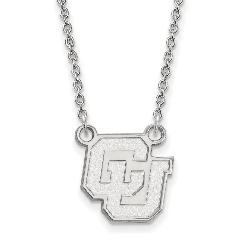 Sterling Silver U of Colorado Small Pendant Necklace