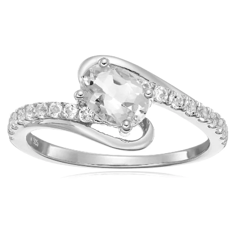 925 Sterling Silver White Topaz Ring