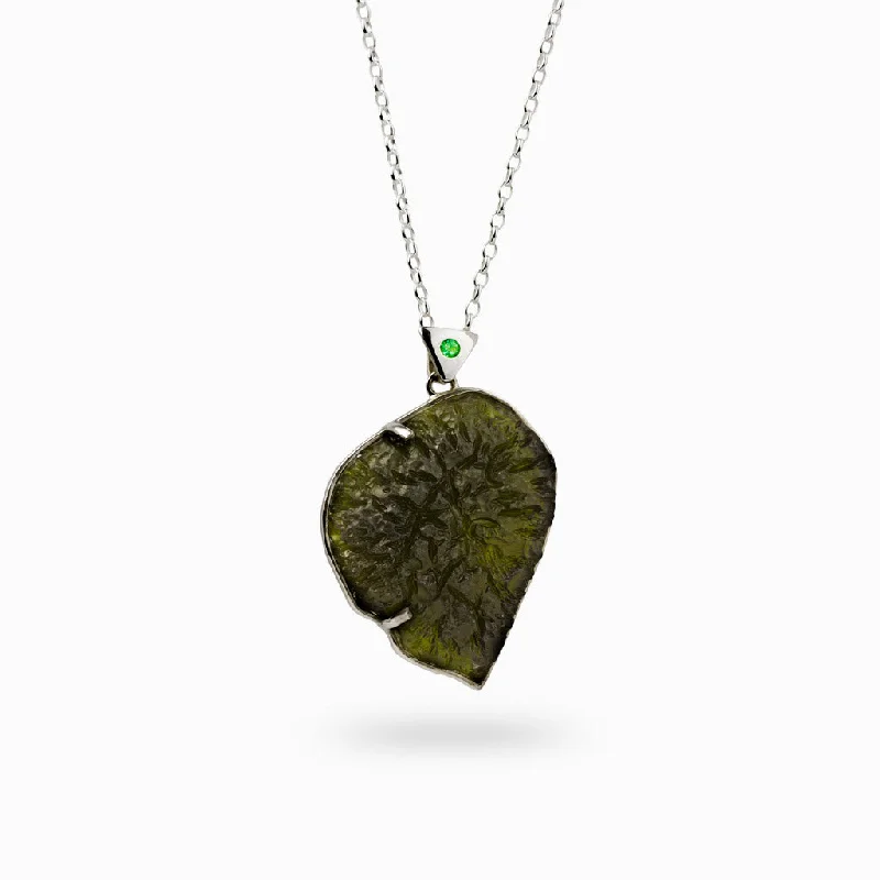 Moldavite and Emerald Necklace