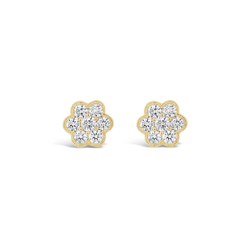 Diamond Flower Earrings