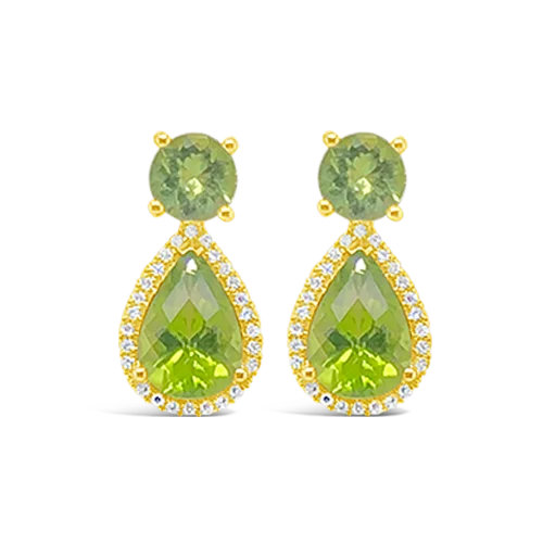 Peridot & Diamond Earrings