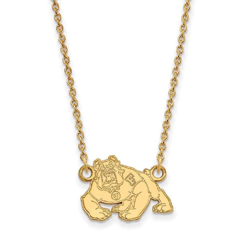 14k Gold Plated Silver Cal State Fresno Small Pendant Necklace