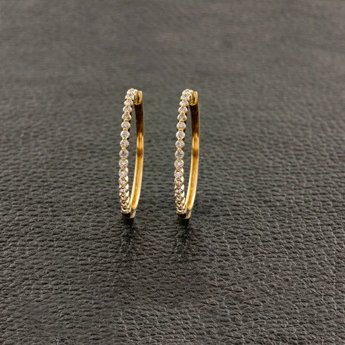 Yellow Gold & Diamond Hoop Earrings