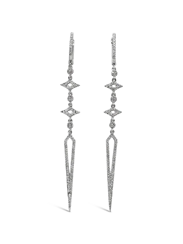 Diamond Dangle Sword Earrings