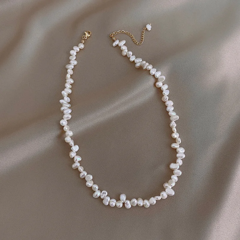 Classic Natural Freshwater Short Pearl Necklace