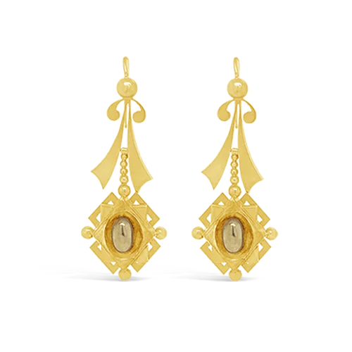 Yellow Gold Antique Dangle Earrings