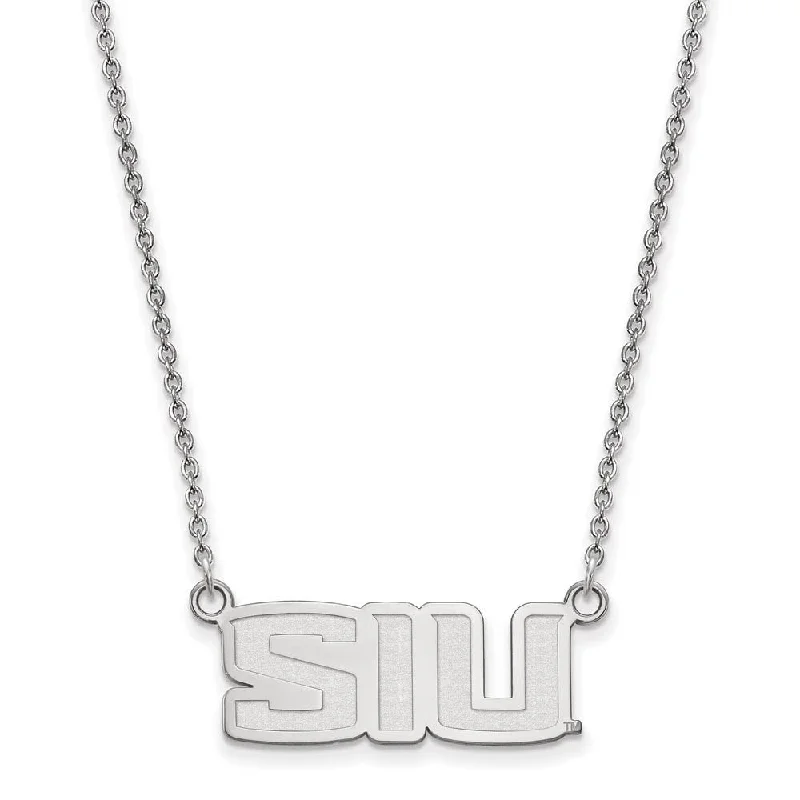 Sterling Silver Southern Illinois U Small Pendant Necklace