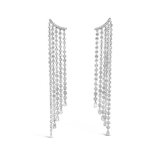 Five Strand Diamond Dangle Earrings