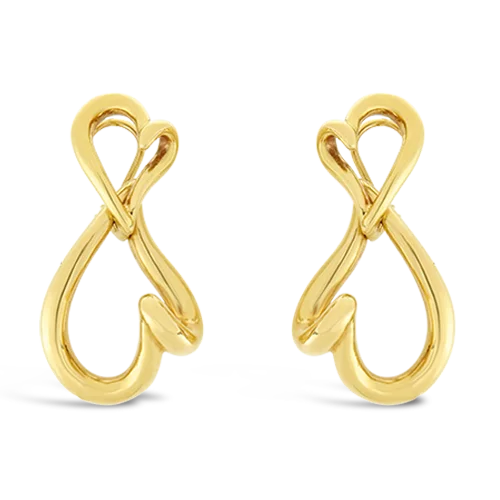 Gold Heart Day & Night Estate Earrings