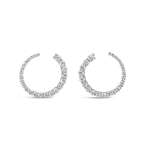 Open Circle Diamond Earrings