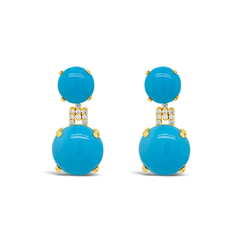 Turquoise & Diamond Earrings