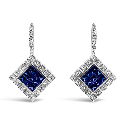 Sapphire & Diamond Dangle Earrings