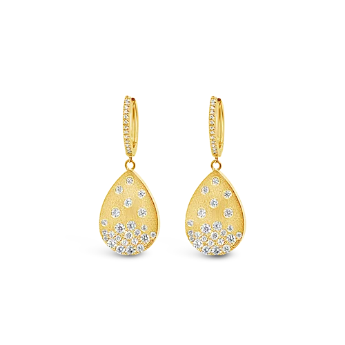 Diamonds in Pear Shape Dangle Earrings