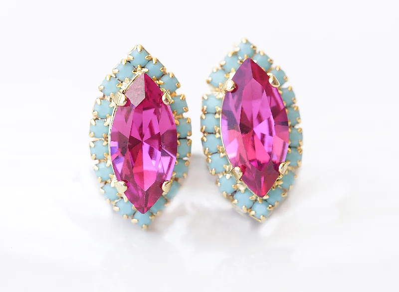 FUCHSIA TURQUOISE EARRINGS