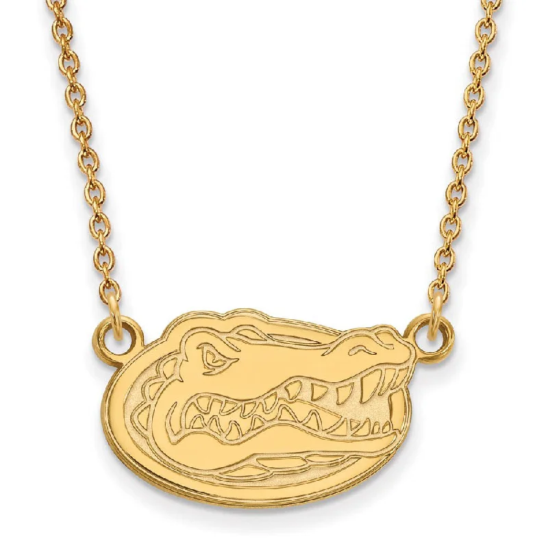 14k Yellow Gold U of Florida Small Gator Pendant Necklace