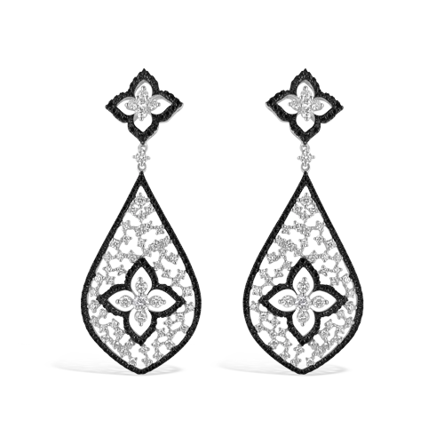 Black & White Diamond Dangle Earrings