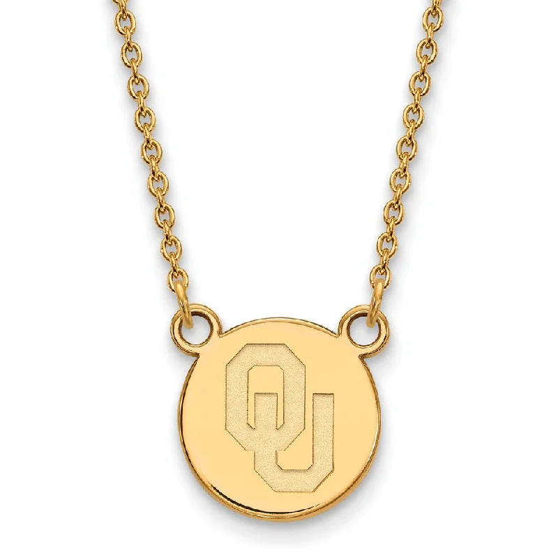 14k Gold Plated Silver Oklahoma Small Disc Necklace