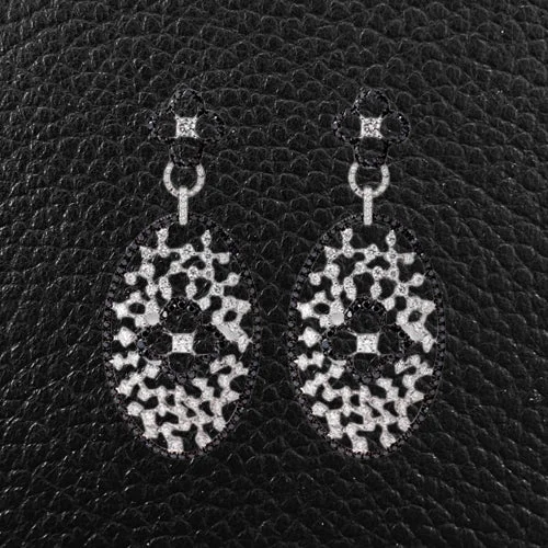 Black & White Diamond Dangle Earrings