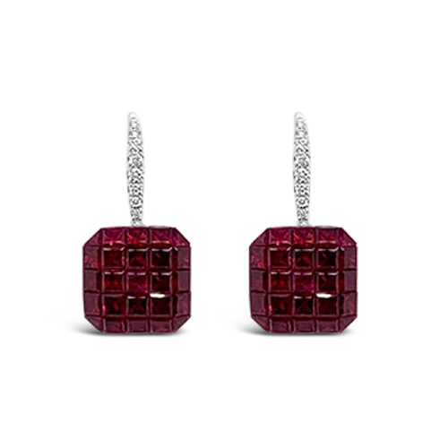 Ruby & Diamond Dangle Earrings