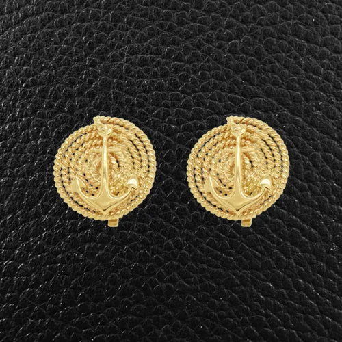 Gold Estate Anchor Earrings