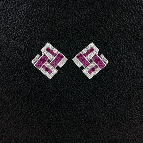 Ruby & Diamond Earrings