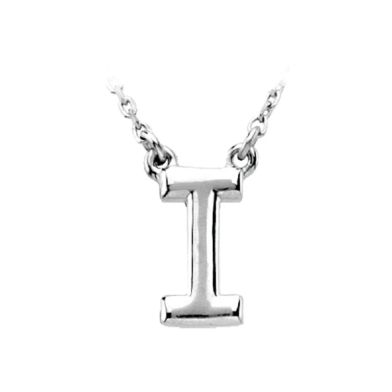 Sterling Silver, Kendall Collection, Block Initial I Necklace, 16 Inch