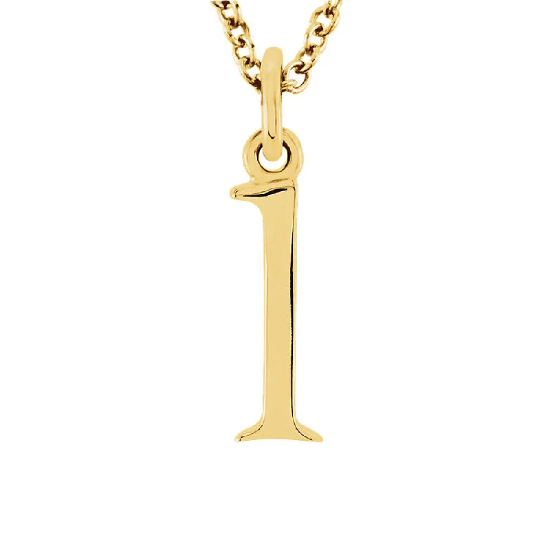 The Abbey Lower Case Initial 'l' Necklace in 14k Yellow Gold, 16 Inch