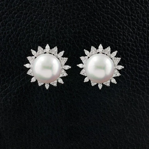 Pearl & Diamond Earrings