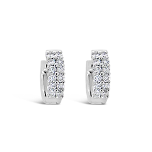 Diamond Huggie Hoop Earrings